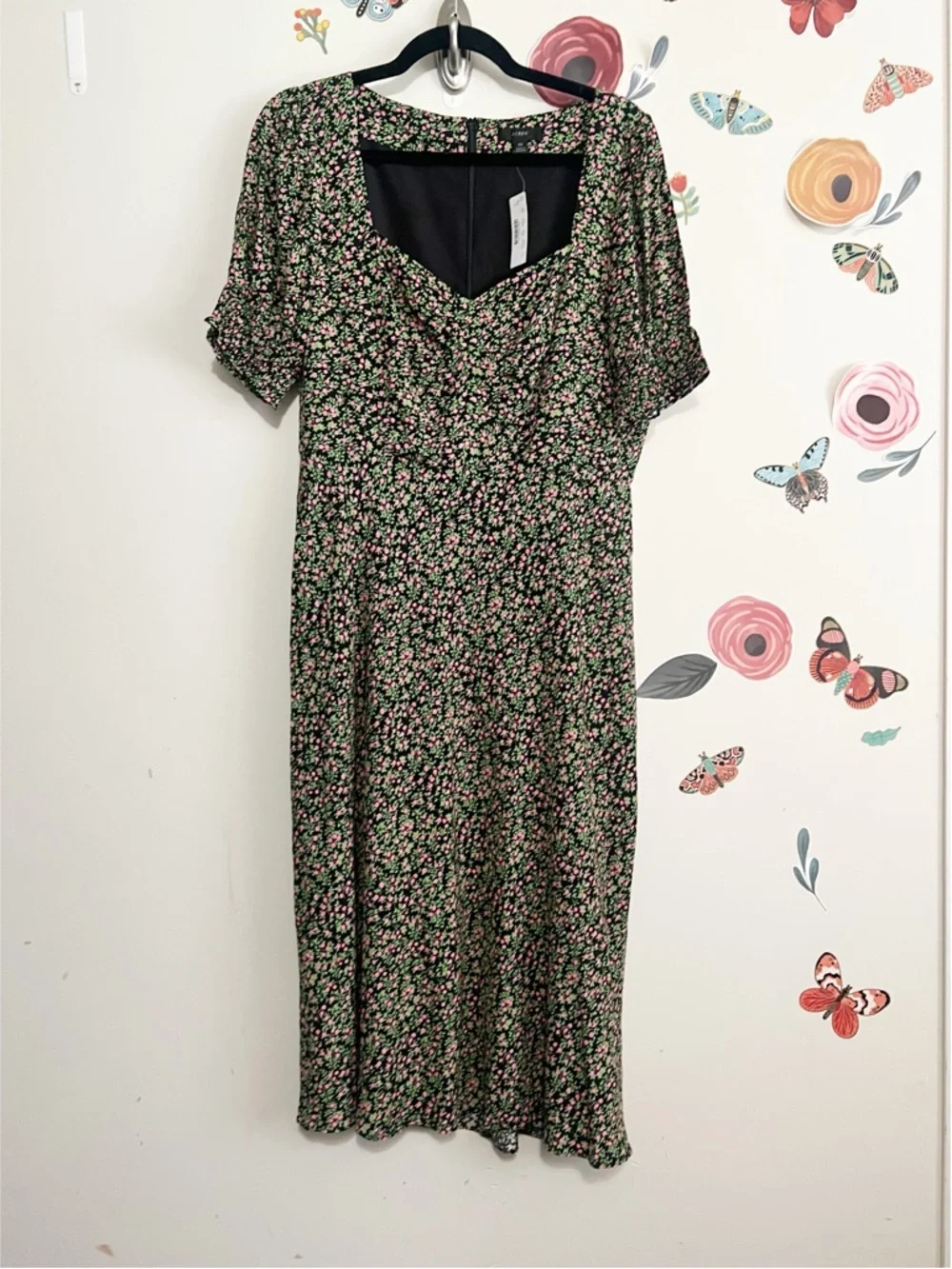 J. Crew Smocked-sleeve midi dress in floral 10 NWT - Picture 3 of 11